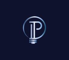 Creative P Letter bulb Energy Power Modern Logo Design Company Concept vector