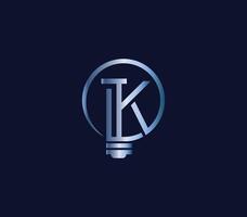 Creative K Letter bulb Energy Power Modern Logo Design Company Concept vector