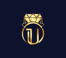 U Letter Creative Diamond luxury Modern Logo Design Company Concept vector