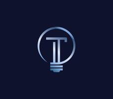 Creative T Letter bulb Energy Power Modern Logo Design Company Concept vector