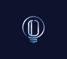 Creative O Letter bulb Energy Power Modern Logo Design Company Concept vector