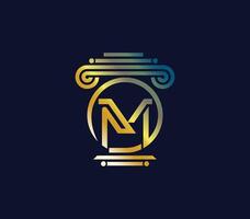 Creative M Letter law firm Colorful Modern Logo Design Company Concept vector