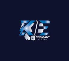 KE Letter Creative Electric Power Modern Logo Design Company Concept vector