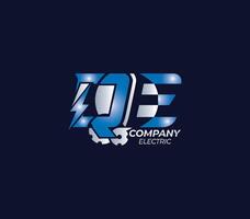 QE Letter Creative Electric Power Modern Logo Design Company Concept vector
