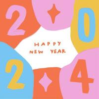 hand drawn text for new year 2024 vector