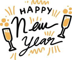 hand drawn text for new year 2024 vector