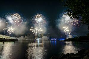 julio 4to macy's fuegos artificiales en nuevo York foto