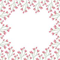 Floral all around frame of flowering branches. Copy space. Design concept for greetings or cards vector