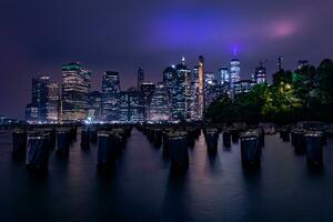 noche puntos de vista en inferior Manhattan foto