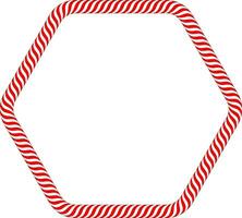 white red hexagonal lollipop candy frame vector