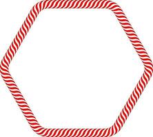 white red hexagonal lollipop candy frame vector