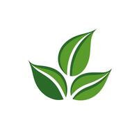 AI generated Sustainable product filled green logo. Alternative energy symbol. Plant leaf simple icon. Design element. Ai art for corporate branding, website vector