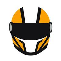 AI generated Motorcycle manufacturer filled colorful logo. Safe riding business value. Crash helmet simple icon. Design element. Ai art for corporate branding, website vector