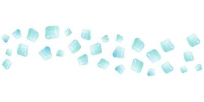 Transparent glass cube shapes in realistic style. vector