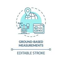 2D editable blue ground based measurements icon, monochromatic isolated vector, climate metrics thin line illustration. vector