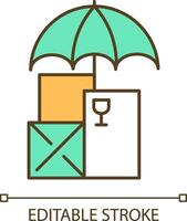 Editable storage protection icon representing moving service, isolated vector, multicolor thin line illustration. vector