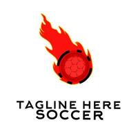 a soccer ball with a flame on it vector