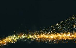 Golden overlay background of golden lights with bokeh effect. Includes copy space photo