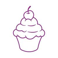 Cupcake icon vector. Cake illustration sign. Sweet symbol or logo. vector