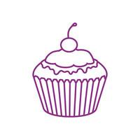 Cupcake icon vector. Cake illustration sign. Sweet symbol or logo. vector