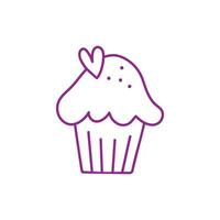 Cupcake icon vector. Cake illustration sign. Sweet symbol or logo. vector