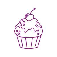 Cupcake icon vector. Cake illustration sign. Sweet symbol or logo. vector