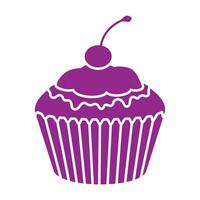 Cupcake icon vector. Cake illustration sign. Sweet symbol or logo. vector