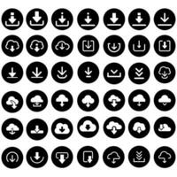 Download icon vector set. Upload button illustration collection. Load symbol or logo.