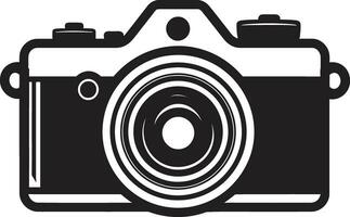 Antique Camera Illustration A Timeless Piece of Photographic ArtRetro Film Photography Icon with Intricate Black Silhouette vector