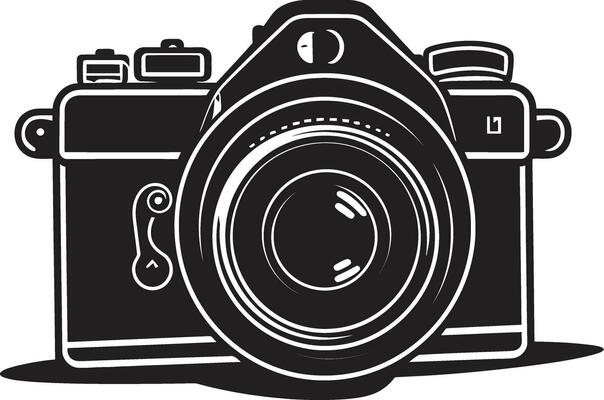 Camera Lens Logo in Solid Black Vector SilhouetteClassic Photography Silhouette A Timeless Symbol of Creativity