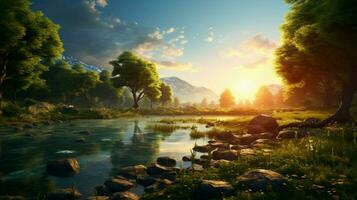 AI generated Nature Landscapes background photo