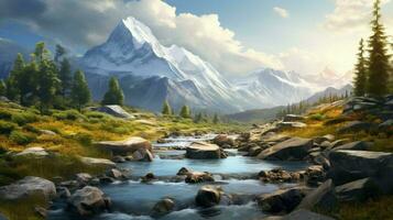 AI generated Nature Landscapes background photo