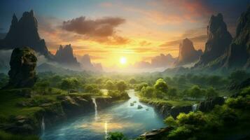 AI generated Nature Landscapes background photo