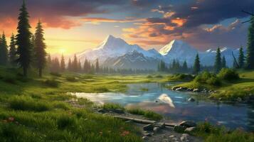 AI generated Nature Landscapes background photo