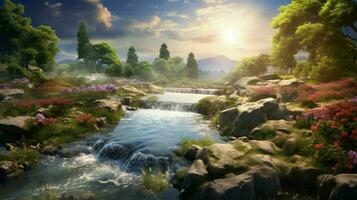 AI generated Nature Landscapes background photo