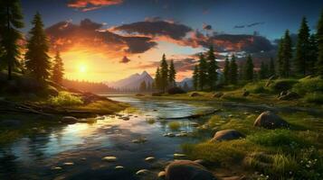 AI generated Nature Landscapes background photo