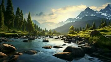 AI generated Nature Landscapes background photo