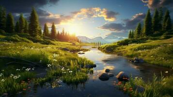 AI generated Nature Landscapes background photo