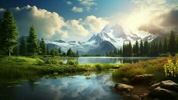 AI generated Nature Landscapes background photo