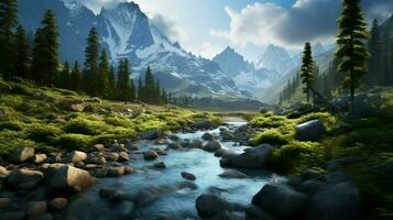 AI generated Nature Landscapes background photo