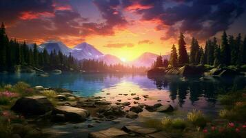 AI generated Nature Landscapes background photo