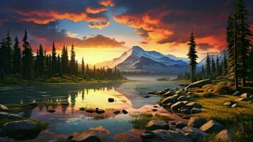 AI generated Nature Landscapes background photo