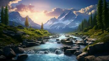 AI generated Nature Landscapes background photo