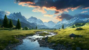 AI generated Nature Landscapes background photo