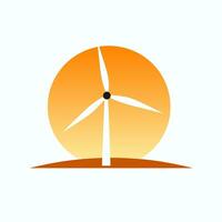 AI generated Ecofriendly wind energy filled gradient logo. Environmentally friendly power. Wind turbine simple icon. Design element. Ai art for corporate branding, website vector