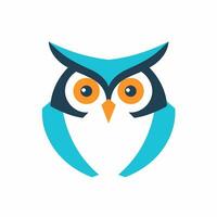 AI generated Software migration services filled colorful logo. Intelligence business value. Simple minimalist owl icon. Design element. Ai art for corporate branding vector