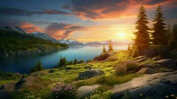 AI generated Nature Landscapes background photo