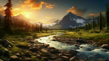 AI generated Nature Landscapes background photo