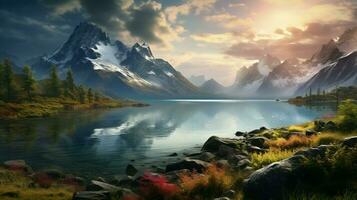 AI generated Nature Landscapes background photo