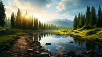 AI generated Nature Landscapes background photo